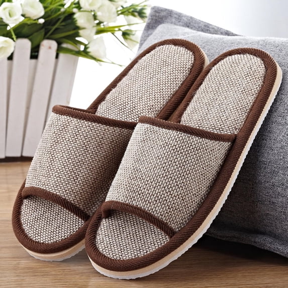 Zpanxa Slippers for Women Mens Couples Fashion Casual Home Slippers Indoor Floor Flat Shoes Sandals Flip Flops for Women Coffee 37-38