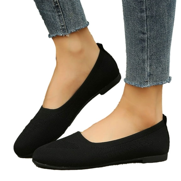 Zpanxa Slippers for Women Mesh Surface Casual Shoes Shallow Mouth Easy To Wear Off Flat Shoes Comfortable Sandals Flip Flops for Women Black 42