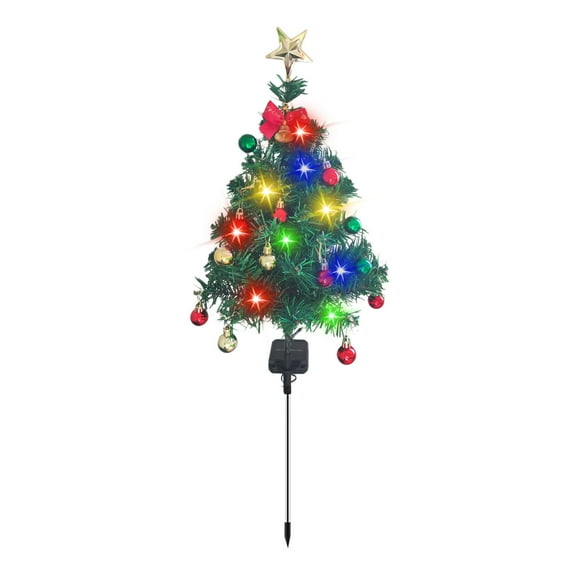 Zpanxa Solar Christmas Tree Lamp, Garden Decoration, Lawns LED Color Lamp, Outdoor Landscapes Lamp for Garden, Patio, Yard, Flowerbed, Parties,with12 Christmas Balls Multicolor