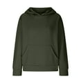 thumbnail image 1 of Zpanxa Solid Color Hooded Sweatshirt for Girls, Long Sleeve Soft Fleece Pullover, Classic Winter Casual Top with Front Pocket for Kids 4-11 Years, 1 of 7