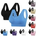 thumbnail image 1 of Zpanxa Sports Bras for Women, 2PC Women's Wirefree Lace Seamless Sports Bra Lightweight Padded Yoga Bralette Set, 1 of 3
