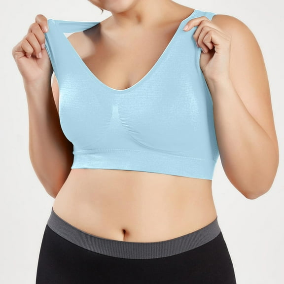 Zpanxa Sports Bras for Women, Plus Size Bras for Women, Solid Casual Plus Size Large Bra Sports Bra Full Bra Cup