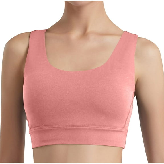 Zpanxa Sports Bras for Women, Plus Size Bras for Women, Solid Color Overlapping Shoulder Straps Sport Bras without Steel Rim