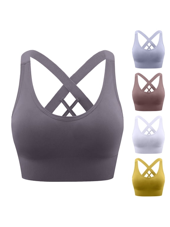 Sports Bras for Women, Plus Size Women's Solid Casual Sports Bra Ultra Thin Full Coverage Wirefree T-Shirt Bra