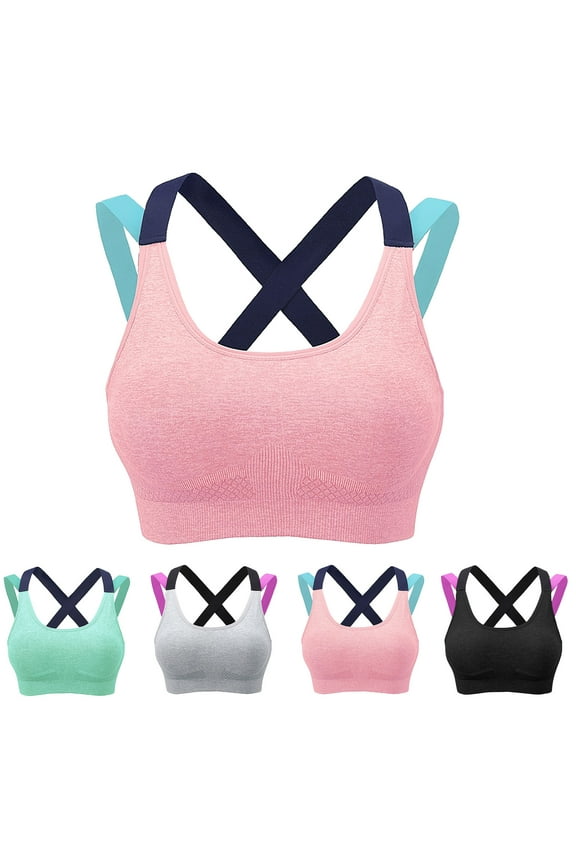 Sports Bras for Women, Women's Push Up Sports Bra Vest with Removable Padded Cups Yoga Fitness Workout Top
