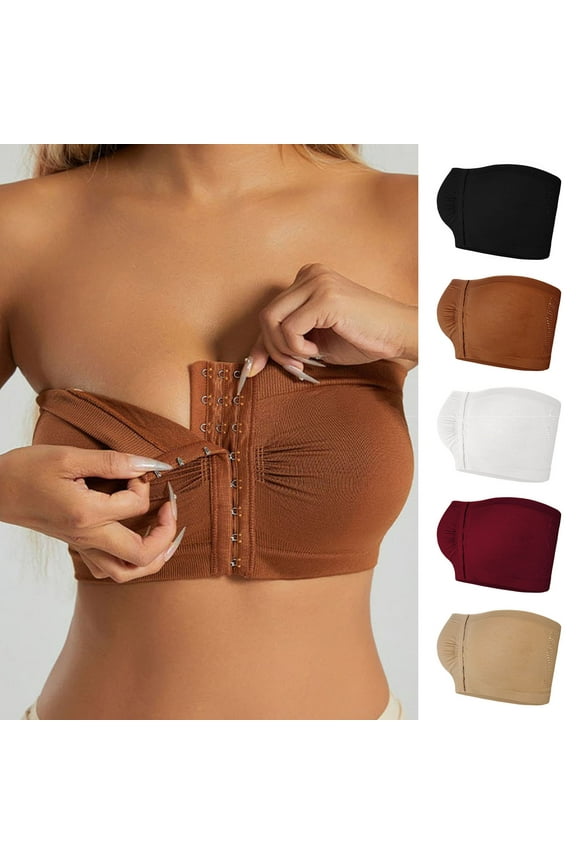 Sports Bras for Women, Women's Seamless Wirefree Comfort Bra One Piece Push Up Breathable Convertible Straps Bustier