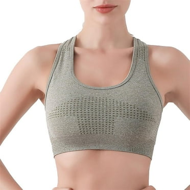 Zpanxa Sports Bras for Women,Workout Padded Yoga Bra Large Bust High Support Running Bra Push up Seamless Bra Green L