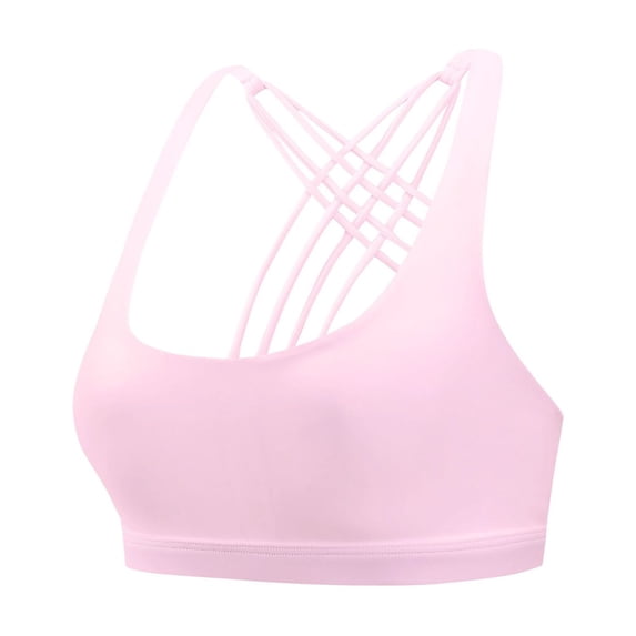Zpanxa Strappy Back Sports Bras for Women Wireless Racerback Padded Plus Size Workout Top, Quick Dry High Impact Bralette for Yoga Running Gym