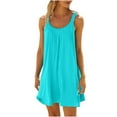 thumbnail image 1 of Zpanxa Sundresses for Women, Summer Dresses for Women 2024 Beach Dress Bikini Beachwear Coverups Casual Vacation Short Summer Halter Dresses Light Blue XXL, 1 of 5