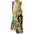 thumbnail image 1 of Zpanxa Sundresses for Women, Summer Dresses for Women 2024 Casual Loose Printed Tank Dress Beach V-neck Pocket Sundress Sleeveless Dresses Yellow C S, 1 of 5