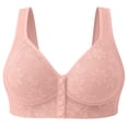 thumbnail image 1 of Zpanxa Supportive Bras for Women Side Smoothing, Fixed Cups Front Closure with Wide Straps, Plus Size Everyday Comfort Pink 46BCD, 1 of 9