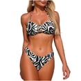 thumbnail image 1 of Zpanxa Suspender Bikini Set Women V Neck Two Piece Swimwear Adjustable Straps Removable Paddin Wirefree Bathing Suit, 1 of 7