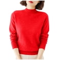 thumbnail image 1 of Zpanxa Fall Sweaters for Women Mock Neck Long Sleeve Knit Pullover Sweater for Daily Casual, 1 of 8