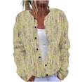 thumbnail image 1 of Zpanxa Sweaters for Women Printed Buttoned Knit Cardigan, Long Sleeve, Everyday Casual 3XL, 1 of 5