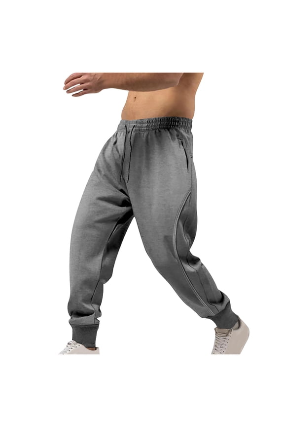 Sweatpants for Men Drawstring Elastic Waist and Solid Color Pocket Hoodie Binding Leg Pants Tracksuit Pants Dark Gray XL