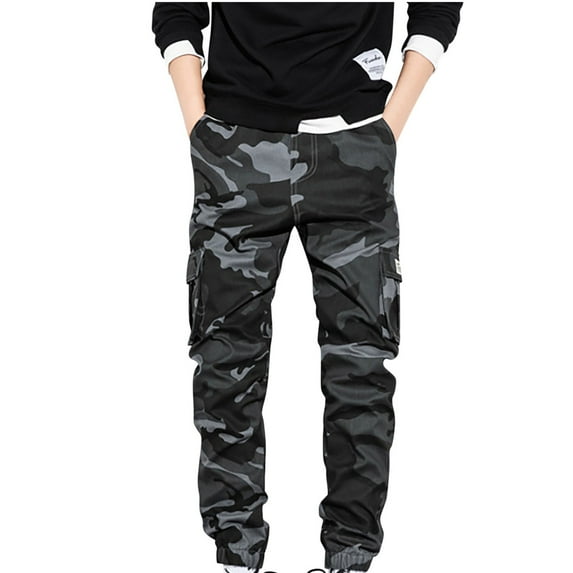 Zpanxa Sweatpants for Men Side Pockets Small Feet Tight Fitting Pants Full Length Pants Black 5XL
