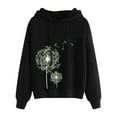 thumbnail image 1 of Zpanxa Sweatshirt for Women Print Casual Fashion Long Sleeve Hoodies Cute Hooded Pullover Tops Lightweight Loose Coats Outwear Black XL, 1 of 5