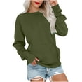 thumbnail image 1 of Zpanxa Sweatshirt for Women, Womens Sweatshirt Casual Long Sleeve Crewneck Lightweight Pullover Tops Loose Sweatshirts Army Green B L, 1 of 4