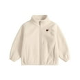 thumbnail image 1 of Zpanxa Teddy Bear Print Sherpa Jacket Plush Fleece Lined Zip Up Warm Long Sleeve Casual Outerwear No Hood for Boys Girls Ages 9 Months to 7 Years, 1 of 3