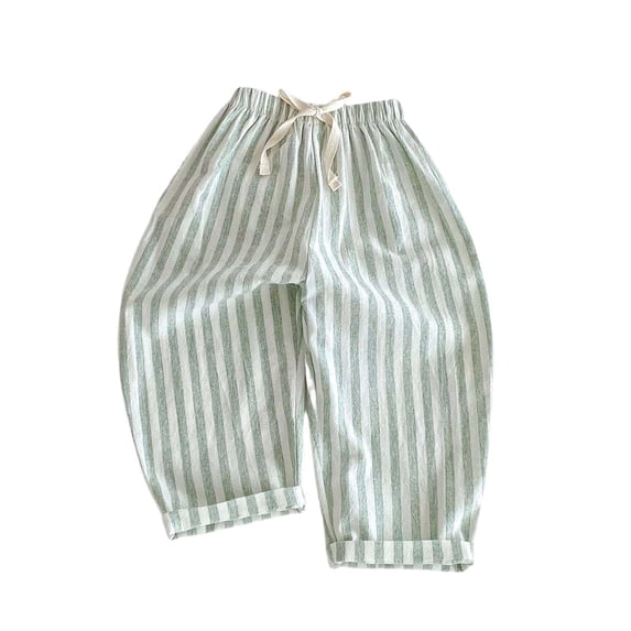 Zpanxa Toddler Boys Loose Fit Striped Cotton Harem Pants Drawstring Elastic Waist Baggy Ankle Joggers for Daily Spring Summer Wear Pants for Boys