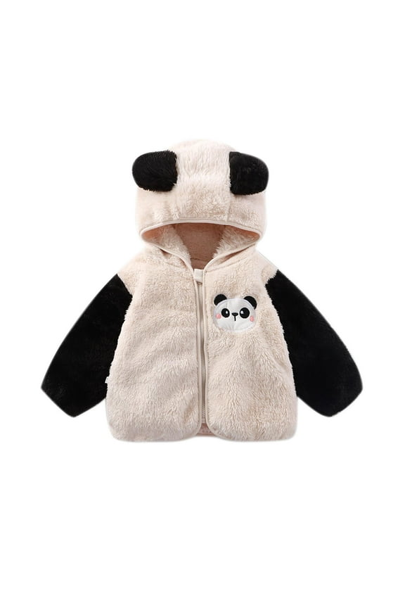 Toddler Bunny Sherpa Hoodie Plush Fleece Lined Zip Up Jacket Cozy Warm Long Sleeve Casual Outerwear for Boys Girls Ages 6 Months to 3 Years