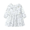thumbnail image 1 of Zpanxa Toddler Girl Outfits Princess Dresses, Baby Girls Long Sleeve One-Piece Floral Print Skirt Casual Dress, Cotton Dresses White (12-18 Months), 1 of 7