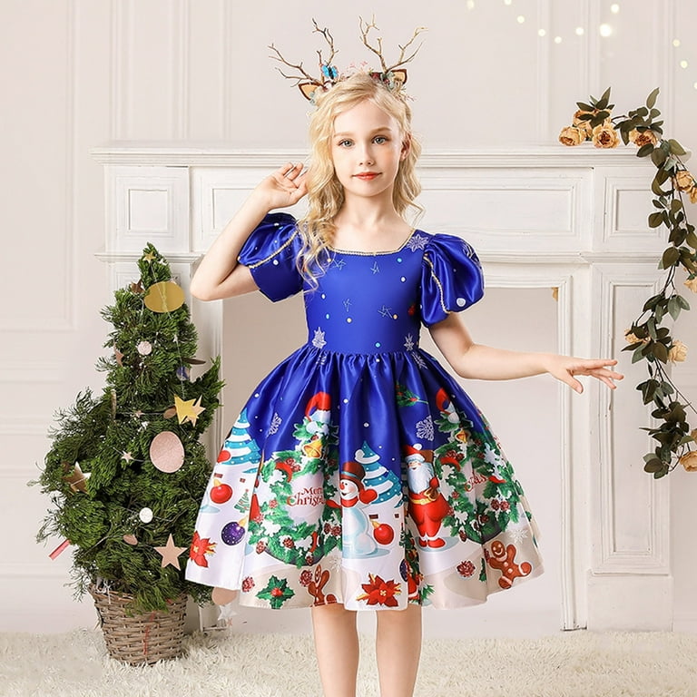 Baby girl store blue christmas dress