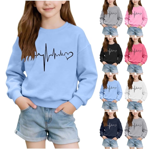 Zpanxa Toddler Girls Double Heart Graphic Raglan Long Sleeve T-Shirt Color Contrast Baseball Tee Casual Daily Layering Tops