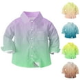 thumbnail image 1 of Zpanxa Toddler Kids Solid Long Sleeve Button Down Collared Shirts Boys Casual Pocket Basic Woven Shirts, Lightweight Daily Wear Dress Tops, 1 of 8