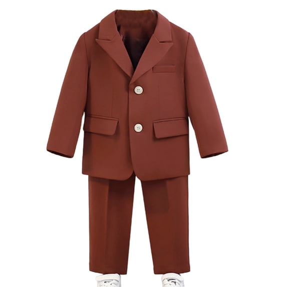 Zpanxa Toddler Outfits for Boys Single-Breasted Blazer and Trousers Suit Set 4-5Years
