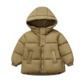 thumbnail image 1 of Zpanxa Toddler Puffer Jacket Quilted Solid Color Cotton Blend Hooded Winter Coat for Boys Girls Thickened Warm Short Casual Outerwear Long Sleeve for Ages 1 to 8, 1 of 7