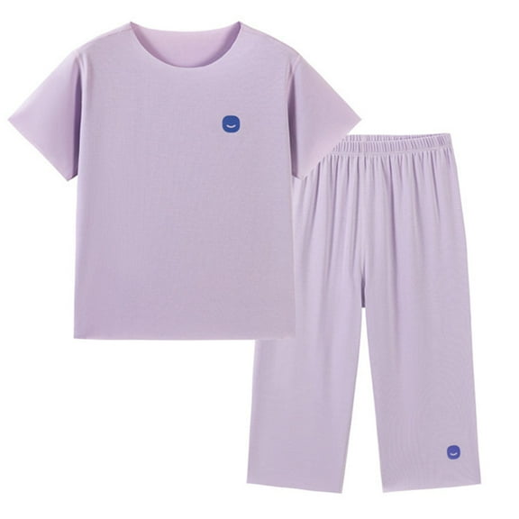 Zpanxa Toddler Summer Pajama Set Tencel Blend Short Sleeve Outfit A Class Certified Loungewear for Baby Boys Girls