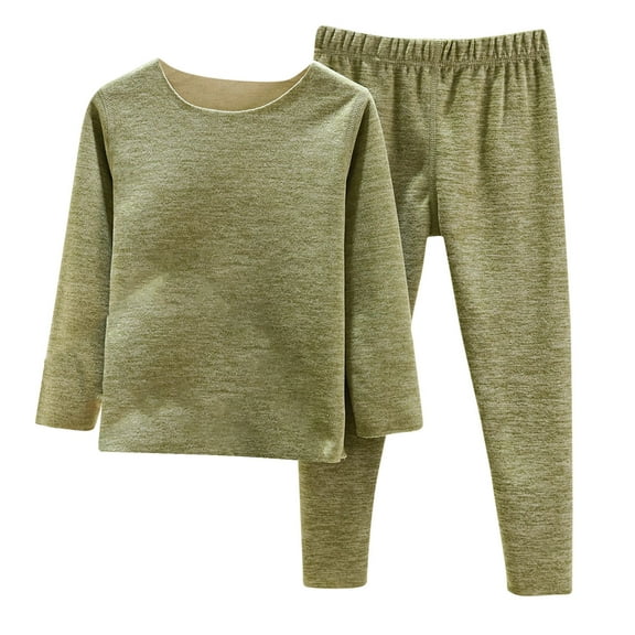 Zpanxa Toddler Warmest Pajama Set Organic Cotton Blend Long Sleeve Top Pants for Winter Indoor Play Outfit 18M-4T