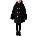 thumbnail image 1 of Zpanxa Trench Coat Girls Girls Bow Embroidery Lapel Mid-Length Black Wind Trench Coat Kids Spring Fall Casual Jacket, 1 of 7