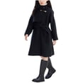 thumbnail image 1 of Zpanxa Trench Coat Girls Girls Bow Embroidery Lapel Mid-Length Black Wind Trench Coat Kids Spring Fall Casual Jacket, 1 of 9