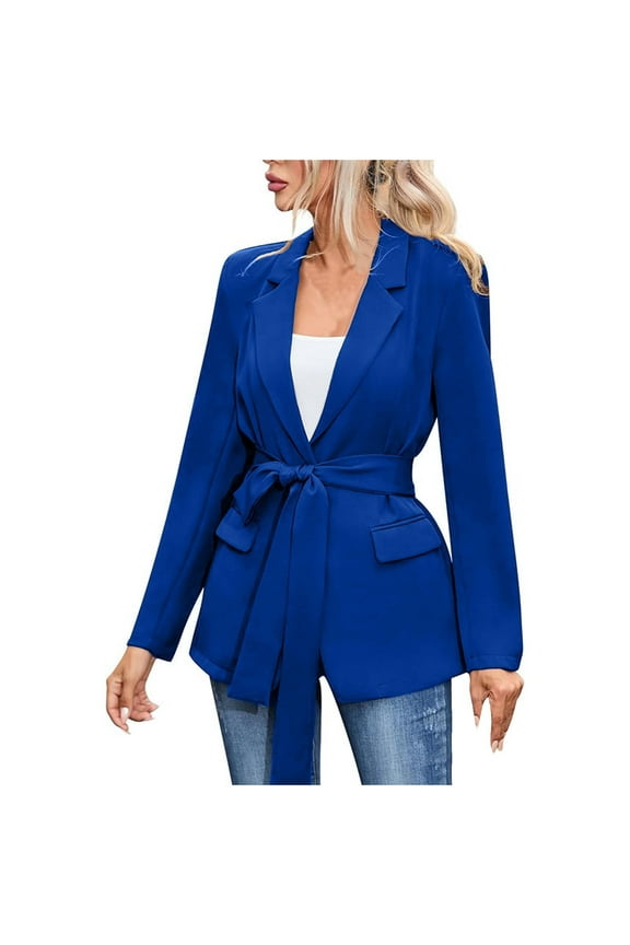 Trench Coat Women Winter Coats Double Breasted Long Trench Coat Windproof Classic Lapel Slim Overcoat with Belt, Winter Jackets for Women Blue L
