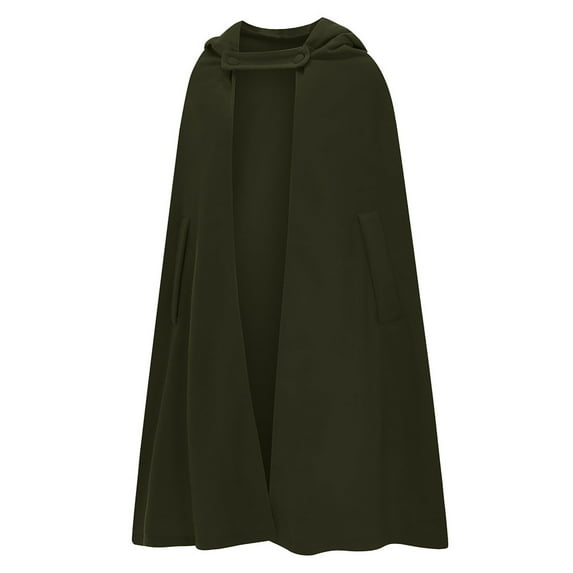 Zpanxa Trench Coats for Women Open Front Cardigan Jacket Coat Shawl Cape Cloak Mantle Hooded Lightweight Windbreaker Jacket Outwear Army Green XL