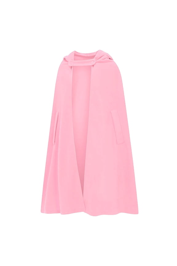 Trench Coats for Women Open Front Cardigan Jacket Coat Shawl Cape Cloak Mantle Hooded Lightweight Windbreaker Jacket Outwear Pink S