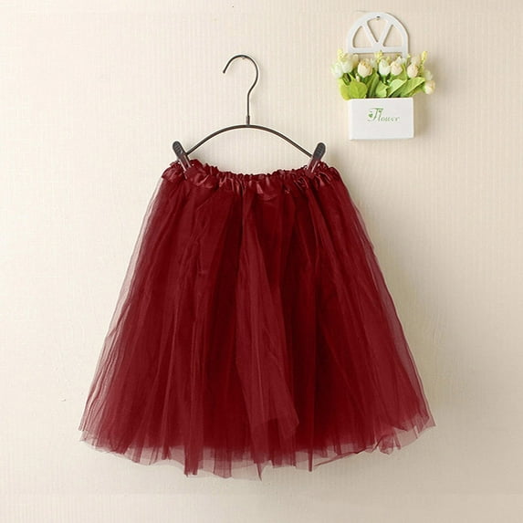 Zpanxa Tutu Dress for Women, Tulle Skirts for Women Tulle Skirts Adult Ballet Bubble Party Dance Mini Skirts Wine