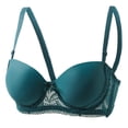 thumbnail image 1 of Zpanxa Underwire Bras for Women Push-up Lace Trim Lightly Padded Everyday T-Shirt Bra Army Green 40B, 1 of 2