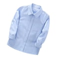 thumbnail image 1 of Zpanxa Uniform Shirts for Boys Long Sleeve Button Down Solid Color Collared School Uniform Top, 1 of 3