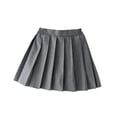 thumbnail image 1 of Zpanxa Uniform Skirts for Girls Pleated A-Line Skirt with Elastic Waist, Polyester, Uniform Style Gray 11 Years, 1 of 7