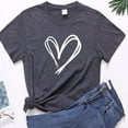 thumbnail image 1 of Zpanxa Valentines Day Gifts, Womens T Shirts Women O-neck Pullover Love Solid Color Printing Short Sleeves T-shirt Tops Womens Workout Tops Shirts Dark Gray XL, 1 of 3