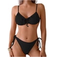 thumbnail image 1 of Zpanxa Versatile Two Piece Swimsuit Women's Solid Color Lace Up Bikini Set for Beach Hot Spring and Summer Activities, 1 of 3