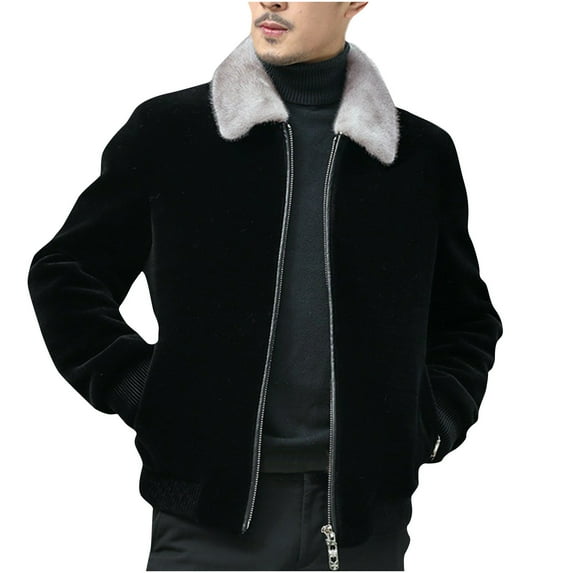 Zpanxa Vintage Winter Jacket Men's Heavyweight Insulated Hooded Long Sleeve Coat with Zippered Pockets for Retro Urban Warmth and Style Black XXL