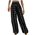 thumbnail image 1 of Zpanxa Wide Leg Pants Woman Slim Slightly Elastic Versatile Plaid Wide Leg Casual Pants Black L, 1 of 6