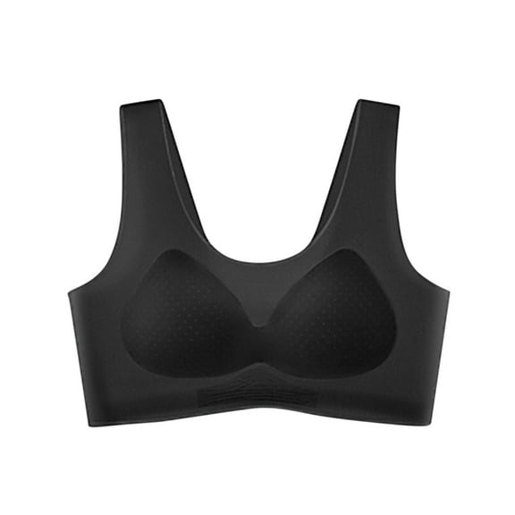 Zpanxa Wide Strap Support Bra for Women Comfortable Breathable Full Coverage Lifting Wireless T-Shirt Bra Lightly Lined Everyday Wear