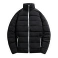 thumbnail image 1 of Zpanxa Winter Coats for Men Fashion Zip up Stand Collar Puffer Jacket Solid Color Long Sleeve Cotton Padded Coat with Pocket Gray M, 1 of 3
