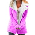 thumbnail image 1 of Zpanxa Winter Coats for Women, Winter Jacket Warm Sherpa Lined Jacket Composite Plush Button Lapel Snow Jacket Hooded Wool Outwear Coat Hot Pink S, 1 of 6