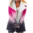 thumbnail image 1 of Zpanxa Winter Coats for Women, Winter Jacket Warm Sherpa Lined Jacket Composite Plush Button Lapel Snow Jacket Hooded Wool Outwear Coat Pink XXL, 1 of 5